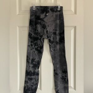 Lululemon Align High Rise Leggings Size 6 Gray Black Tie Dye Buttery Soft Yoga